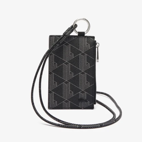 The Blend Grained Monogram Print Card Holder