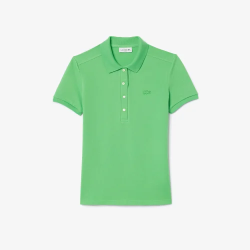 Áo Polo Lacoste Nữ Dáng Ôm Chất Liệu Jacquard Họa Tiết Monogram