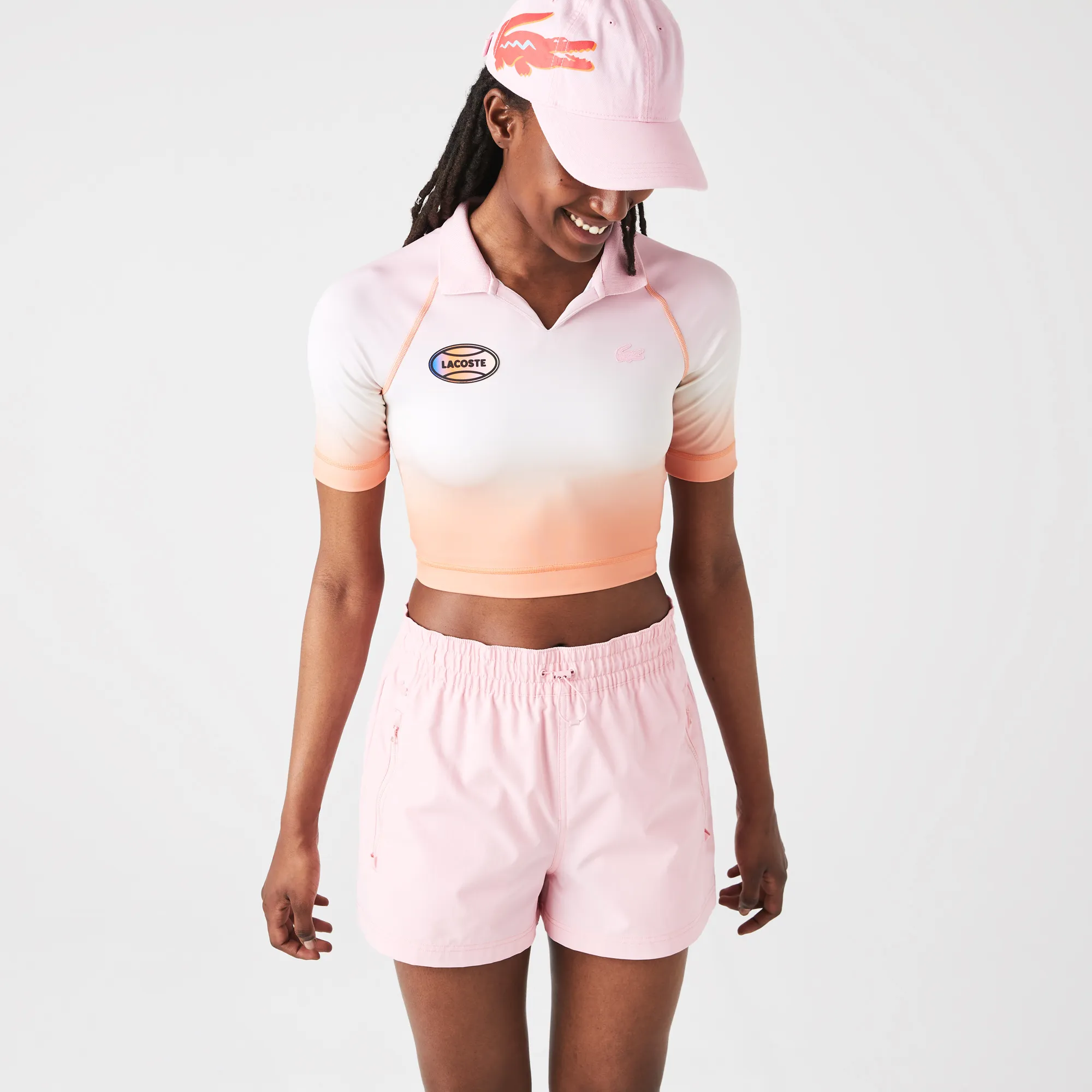 Women's Lacoste SPORT Summer Pack Short Gradient And Stretch Polo Shirt - Pink  • DFK