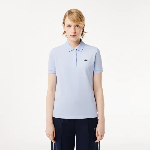 Áo Polo Lacoste Nữ Dáng Suông Chất Liệu Cotton Petit Piqué Mềm - Xanh Nhạt • J2G