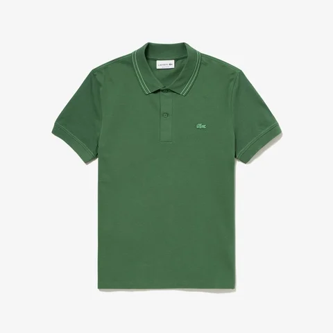 Áo Polo Lacoste Nam Dáng Suông Có Cổ Có Sọc Chất Liệu Co Giãn