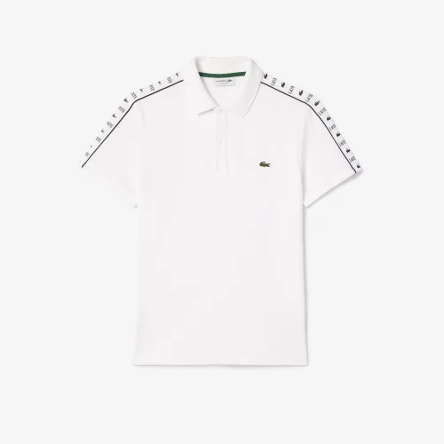 Men’s Logo Stripe Stretch Piqué Polo