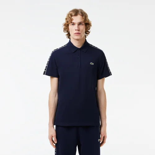 Áo Polo Lacoste Nam Piqué Có Sọc Chất Liệu Co Dãn - Xanh Navy • 166