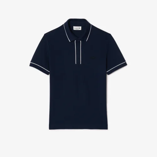 Cotton Piqué Polo Shirt with Quilted Badge