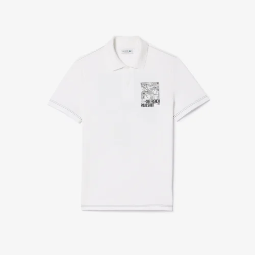 Back and Front Print Lacoste Movement Polo Shirt