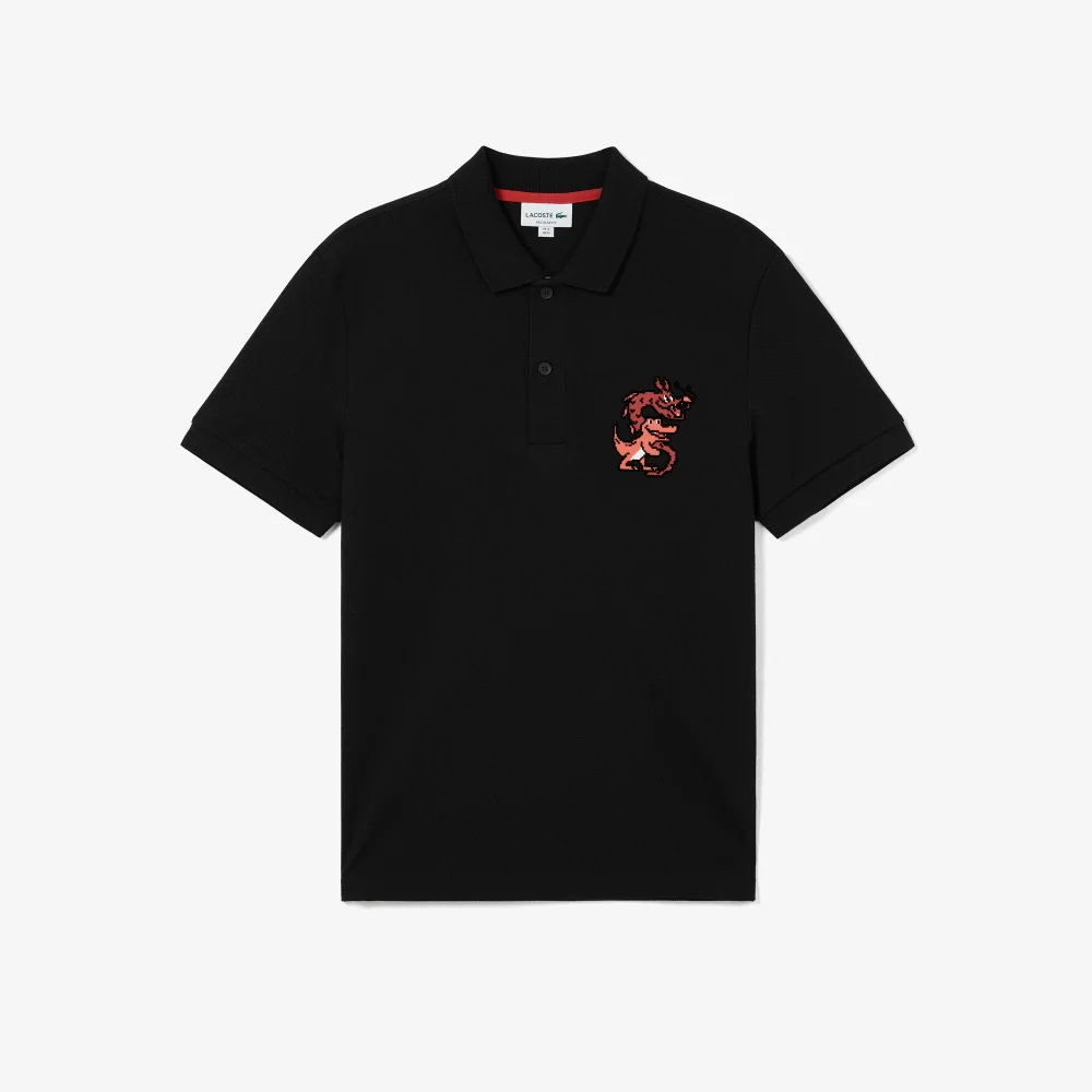 Dragon Print Cotton Piqué Polo