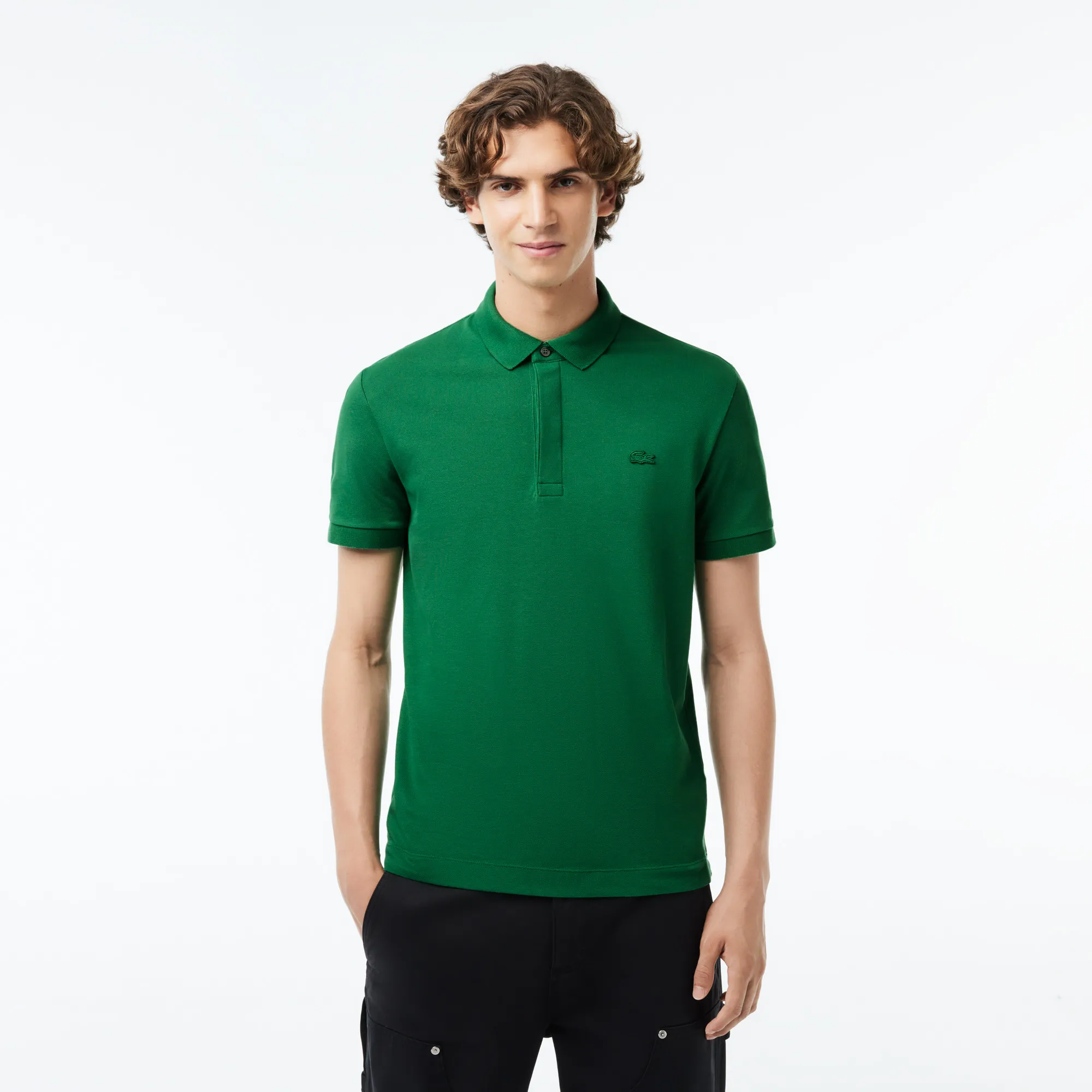 Áo Polo Lacoste Nam Smart Paris Dáng Suông Chất Liệu Cotton Piqué Co Giãn - Xanh Lá Cây • CNQ