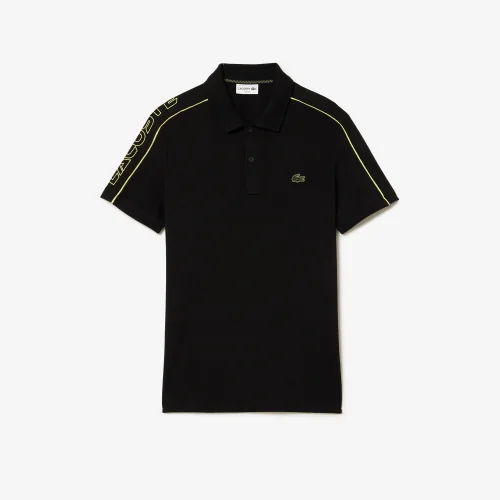 Contrast Accent Lacoste Print Polo Shirt