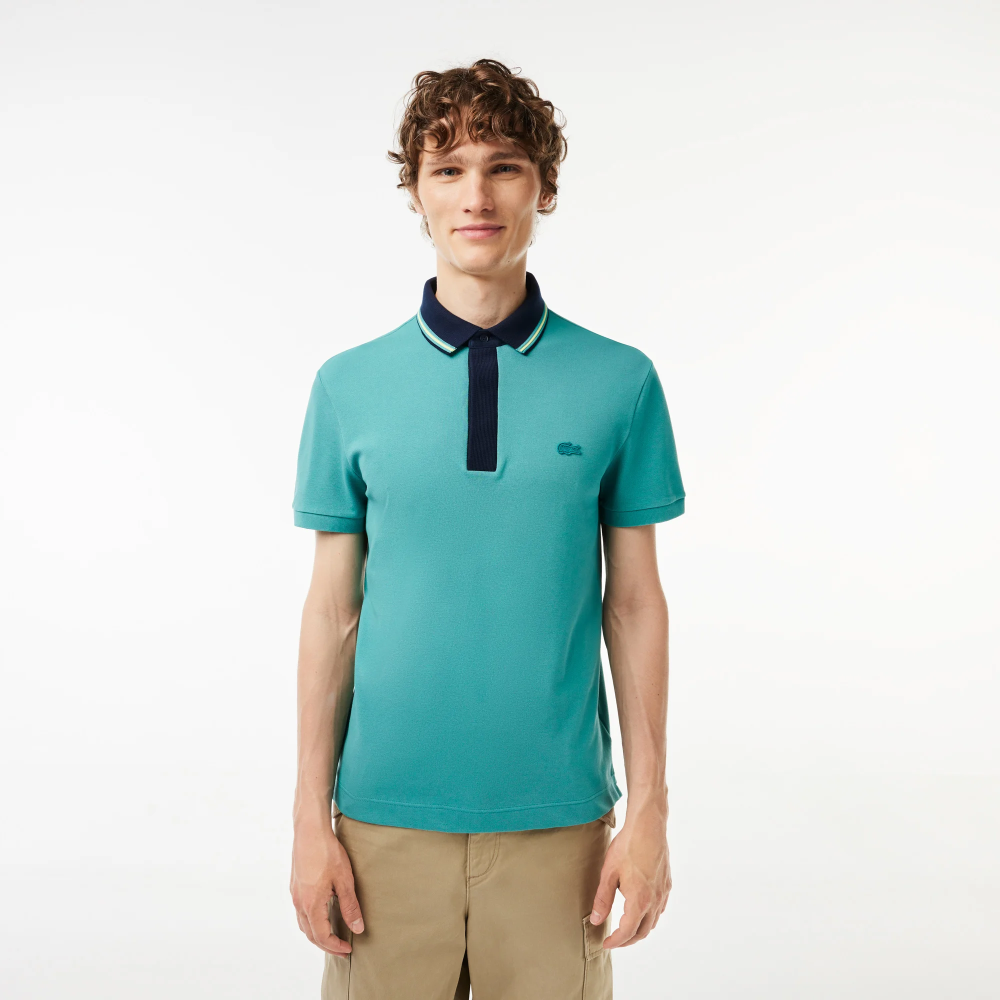 Áo Polo Lacoste Nam Smart Paris Cổ Phối Màu