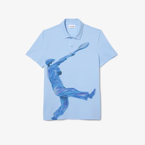René Lacoste Print Lacoste Movement Polo Shirt