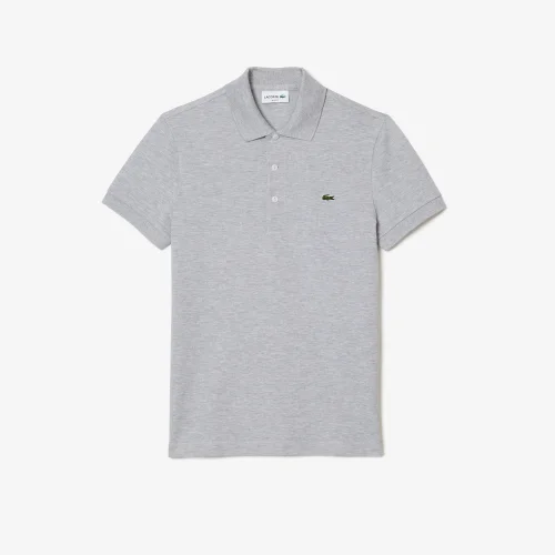 Slim Fit Stretch Piqué Polo Shirt - Grey Chine • CCA