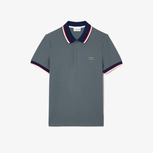 Contrast Collar and Cuff Stretch Polo Shirt