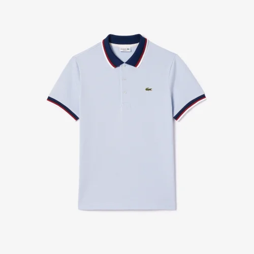 Áo Polo Lacoste Nam Co Giãn Cổ Áo Và Cổ Tay Áo Phối Màu