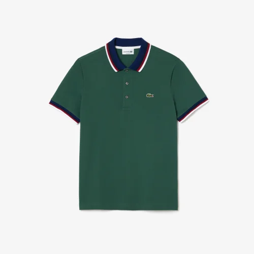 Contrast Collar and Cuff Stretch Polo Shirt