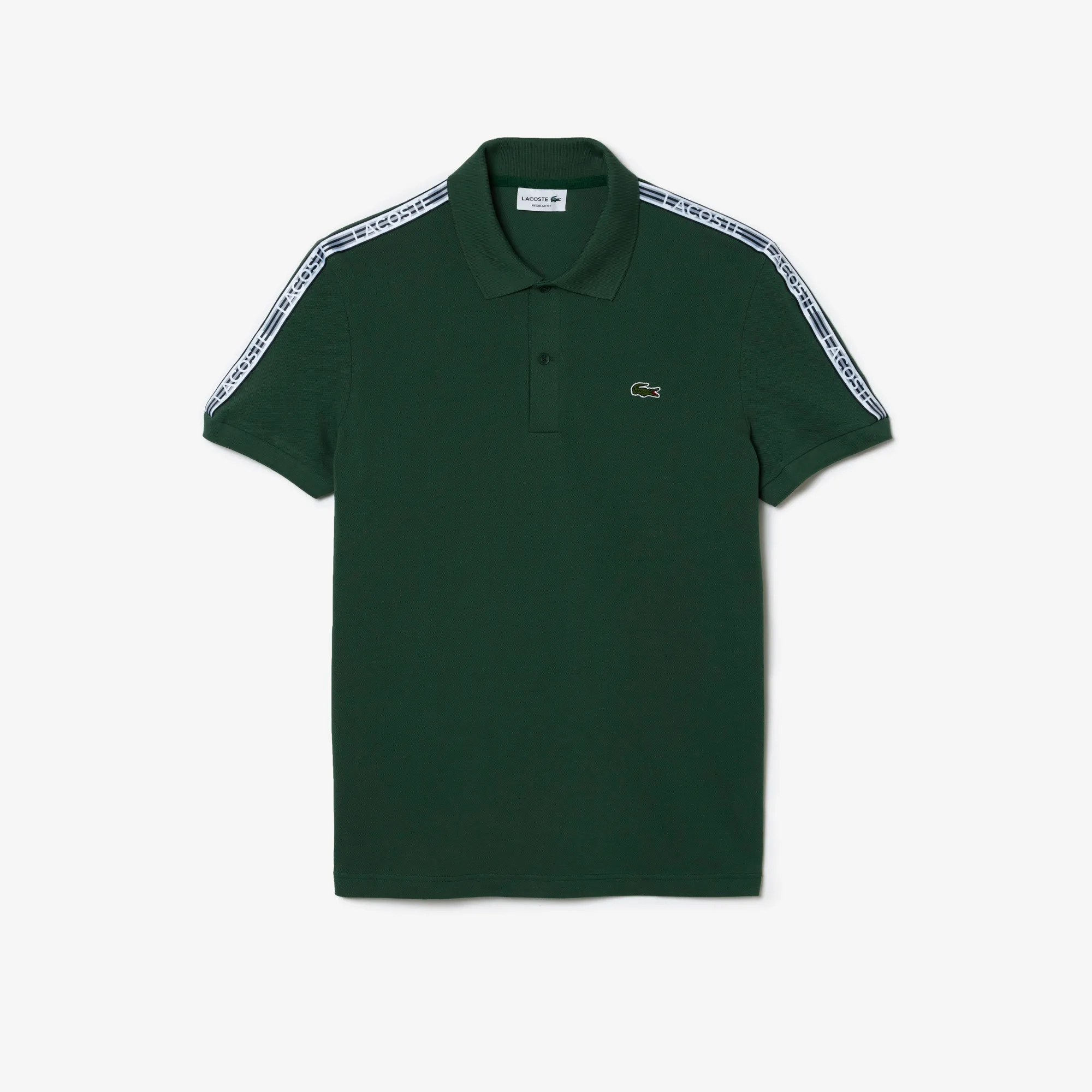 Lacoste Logo Stripe Stretch Polo Shirt - Green • SMI