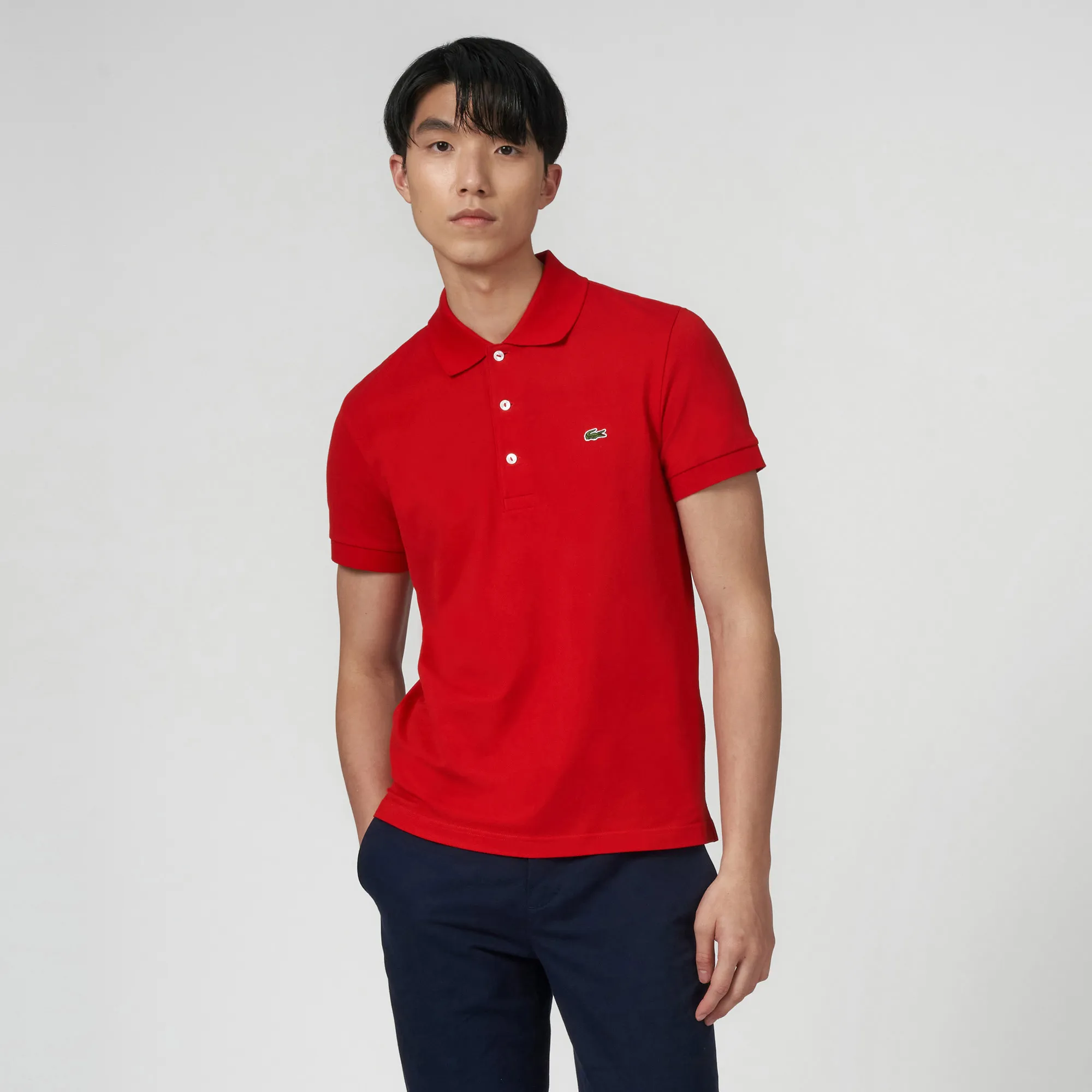 Men's Lacoste Slim Fit Stretch Cotton Piqué Polo Shirt - Red • 240