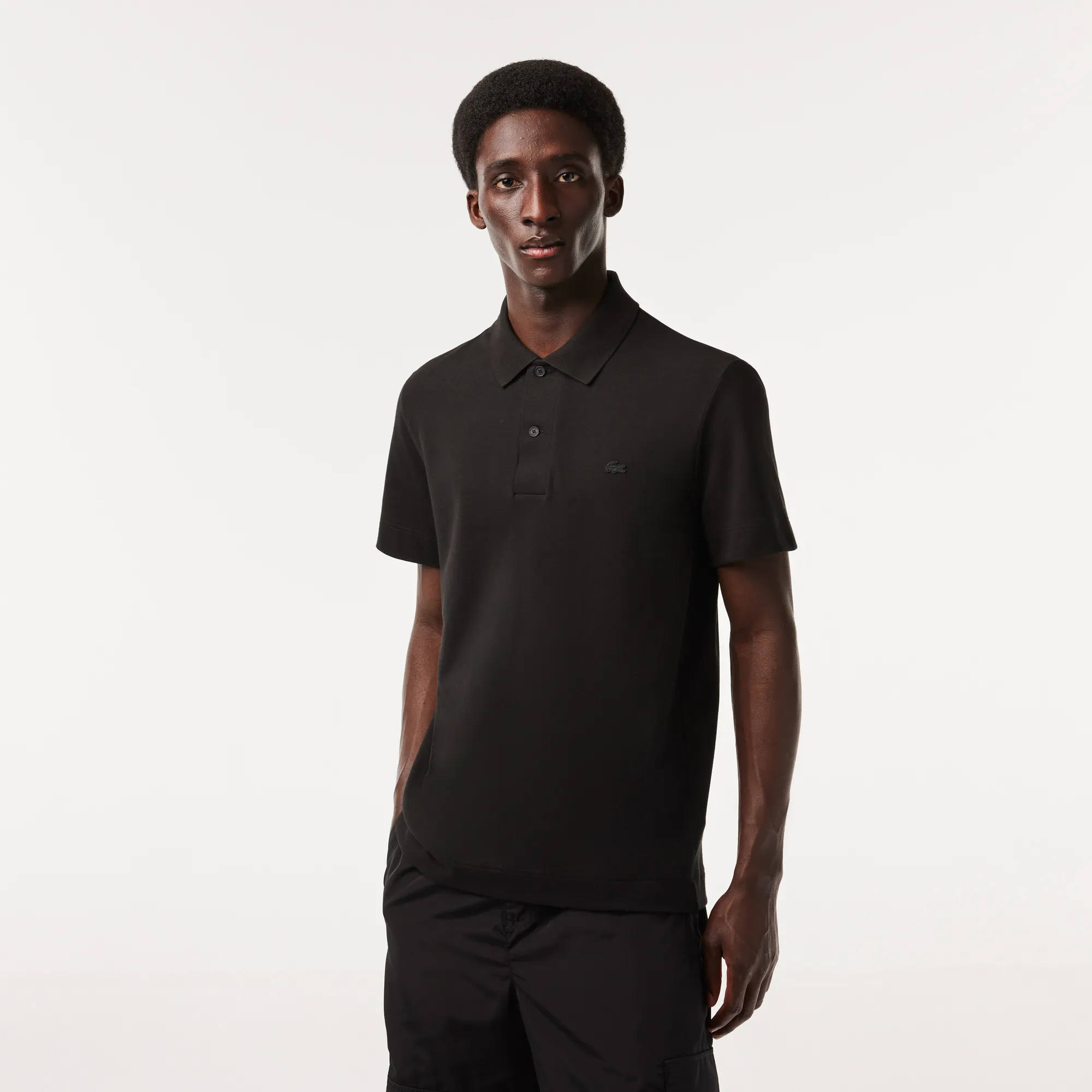 Men's Lacoste Regular Fit Breathable Cotton Piqué Polo - Black • 031