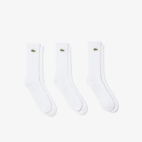 Unisex ribbed knit socks with contrast stripes