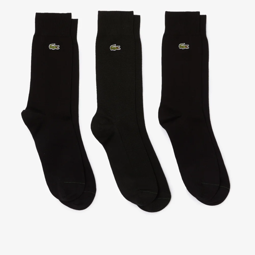 Unisex High-Cut Cotton Piqué Socks Three-Pack