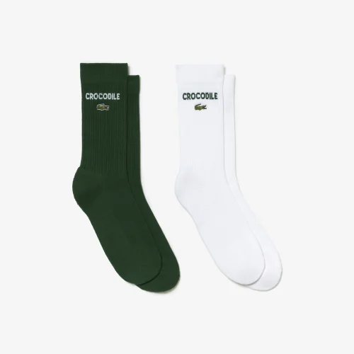 Bộ 3 Đôi Tất Lacoste Unisex Cổ Cao Chất Liệu Cotton Piqué