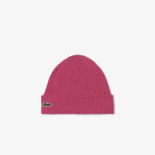 Unisex Lacoste Ribbed Wool Beanie