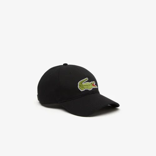 Unisex Lacoste Adjustable Organic Cotton Twill Cap - Black • 031