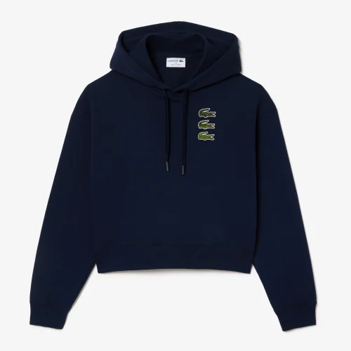 Áo Hoodie Lacoste Nữ Với 3 Logo Cá Sấu