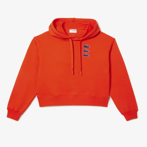 Áo Hoodie Lacoste Nữ Dáng Rộng Chất Liệu Cotton Blend