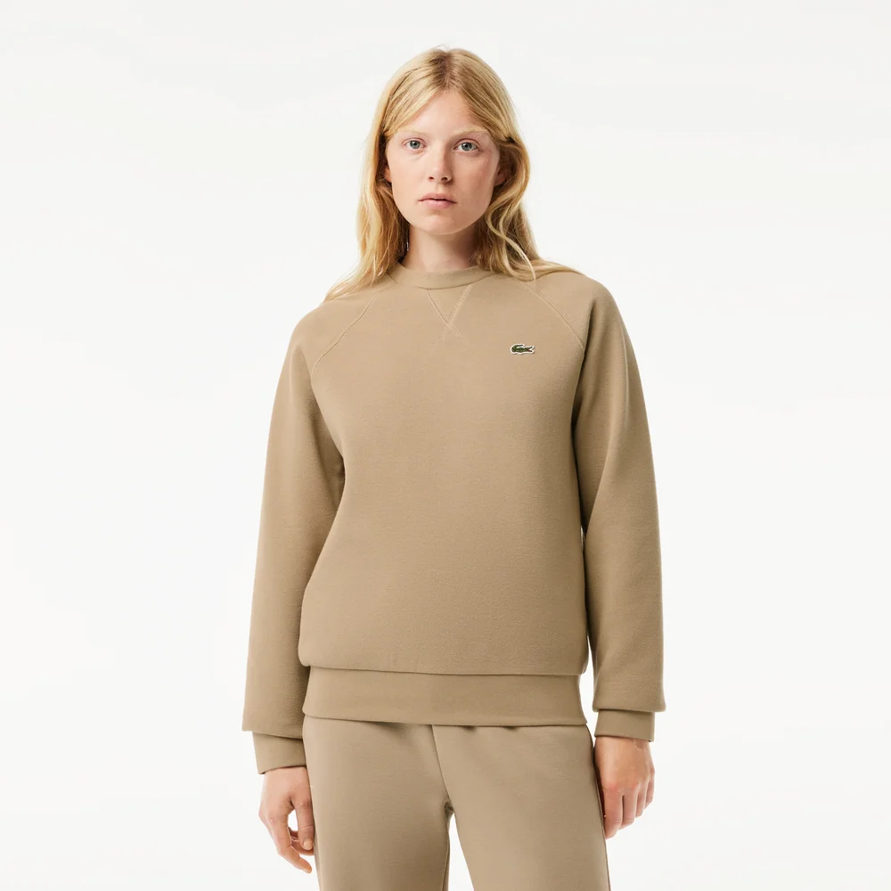 Women’s Crew Neck Cotton Blend Sweatshirt - Beige • CB8