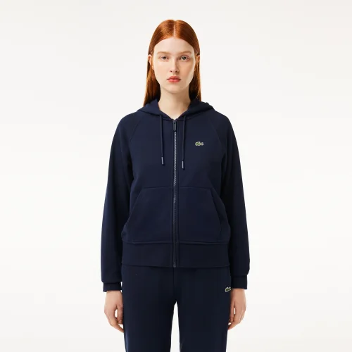 Women’s Lacoste Hooded Organic Fleece Zippered Jogger Sweatshirt