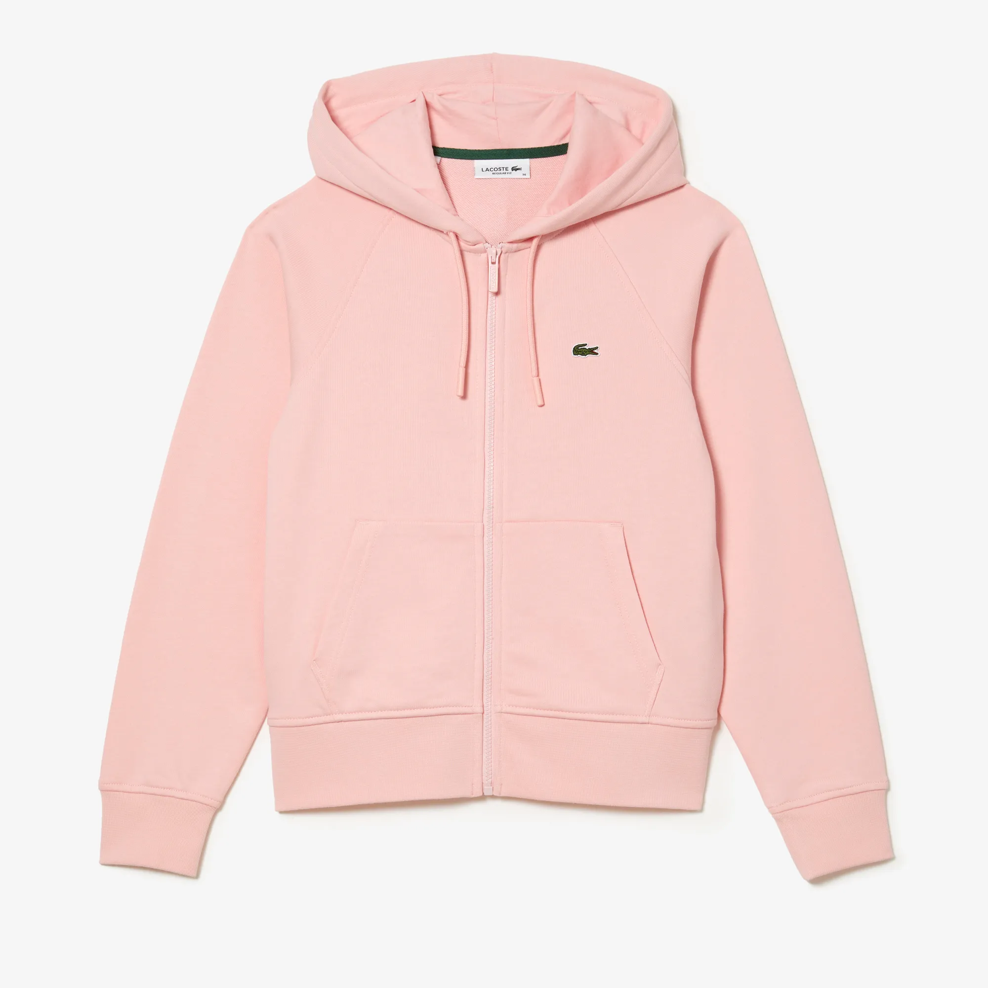 Áo Nỉ Lacoste Nữ Có Mũ Có Khóa Kéo Chất Liệu Organic Fleece