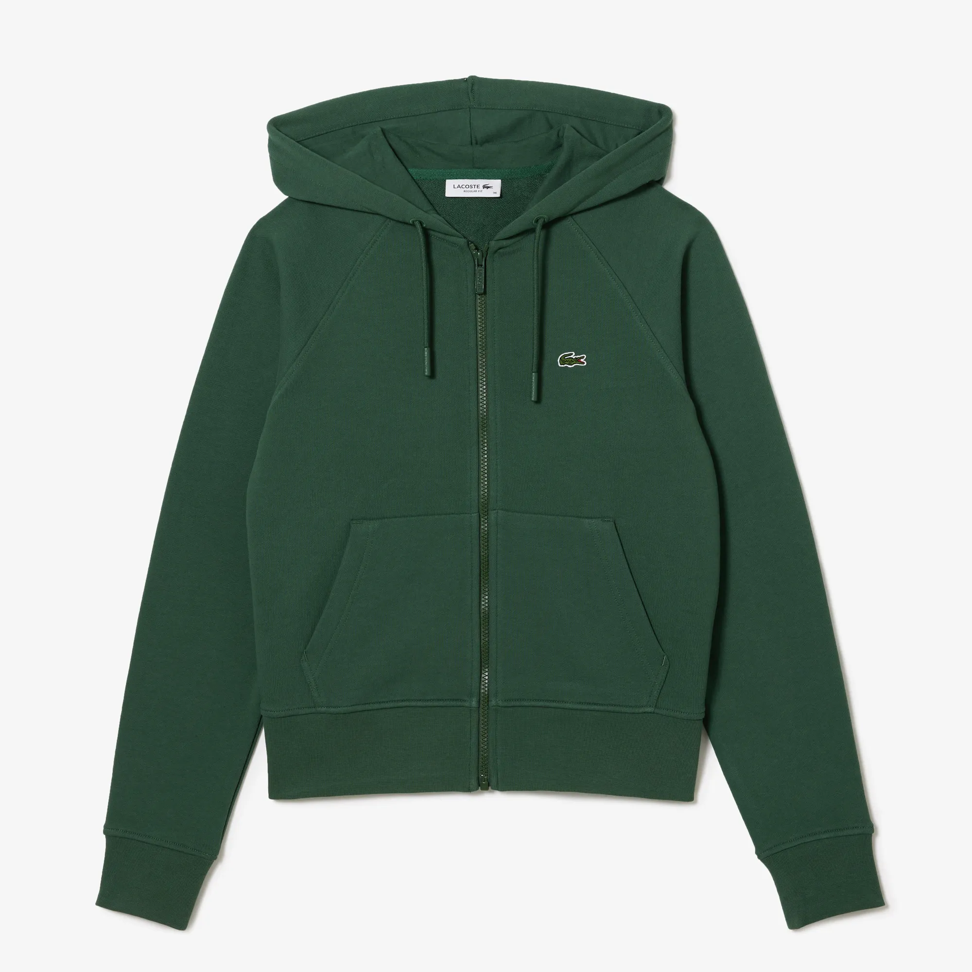 Áo Nỉ Lacoste Nữ Có Mũ Có Khóa Kéo Chất Liệu Organic Fleece