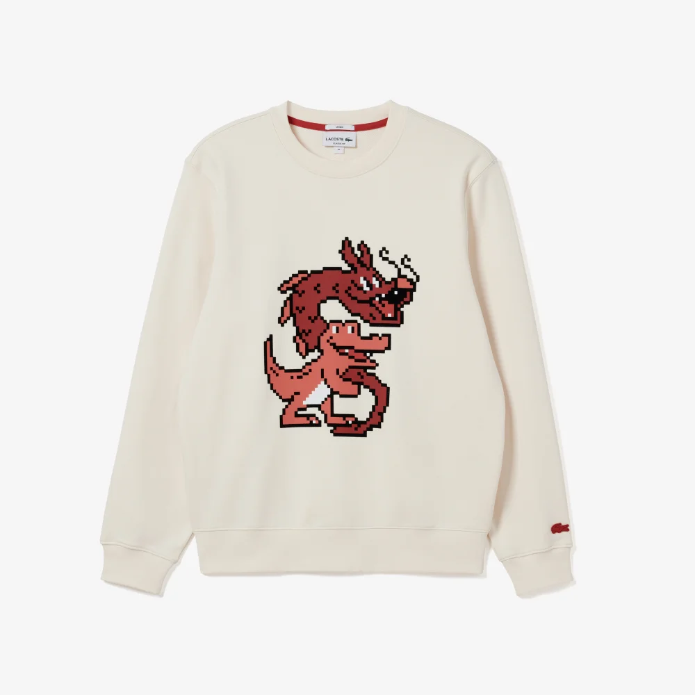 Dragon Print Unbrushed Fleece Sweatshirt