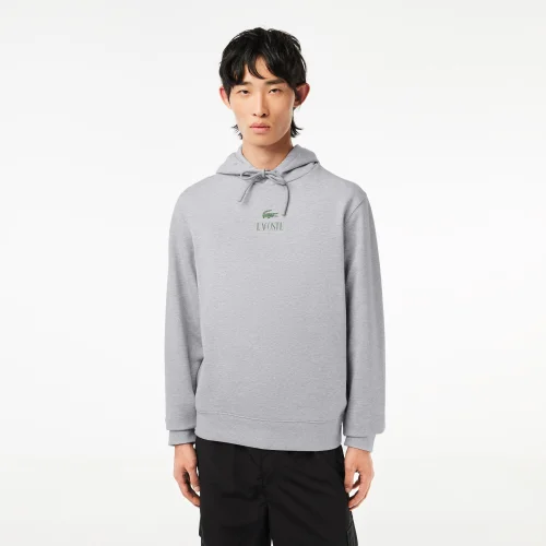 Áo Hoodie Lacoste Nam Họa Tiết In - Xám • CCA