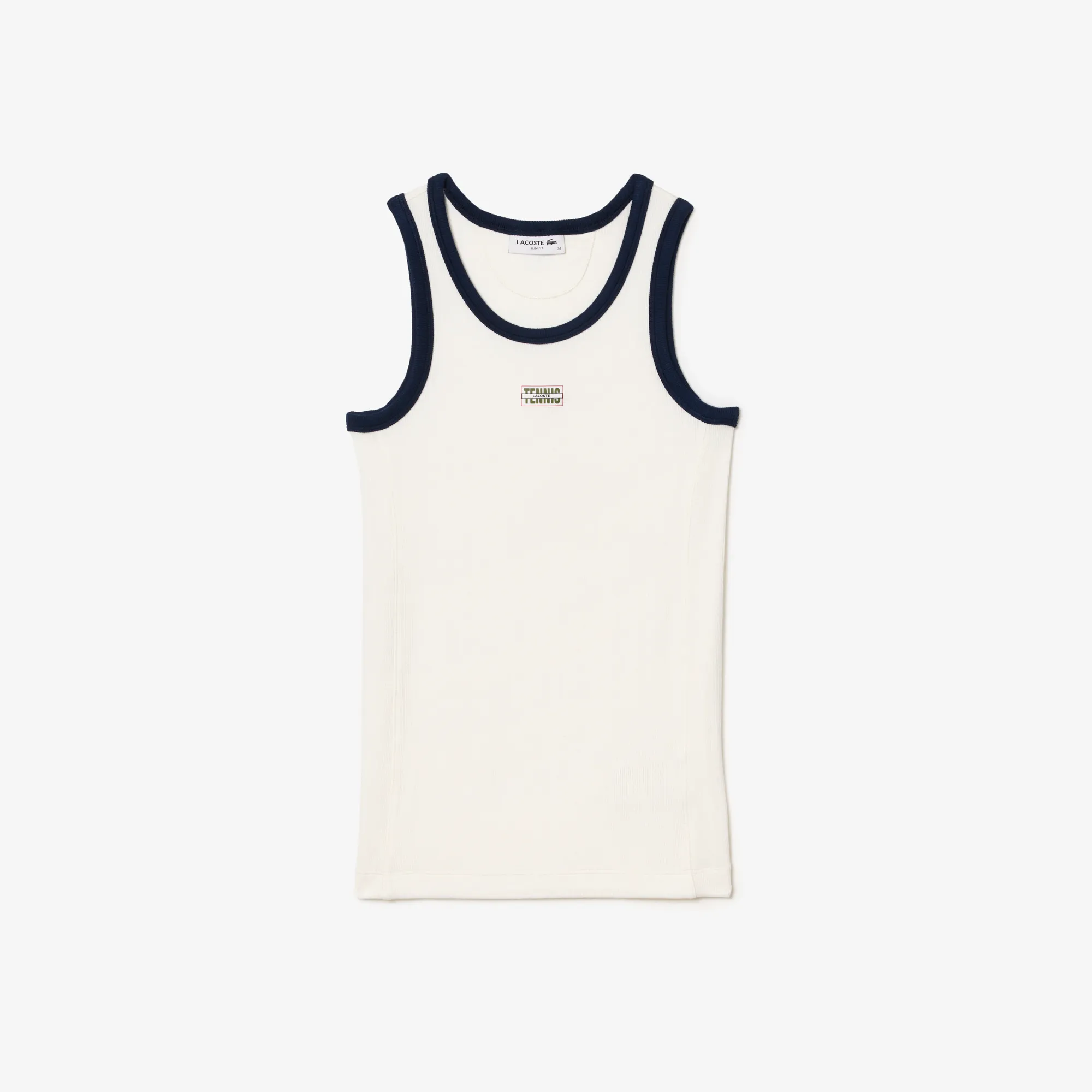 Flowing Rib Knit Tennis Badge Tank