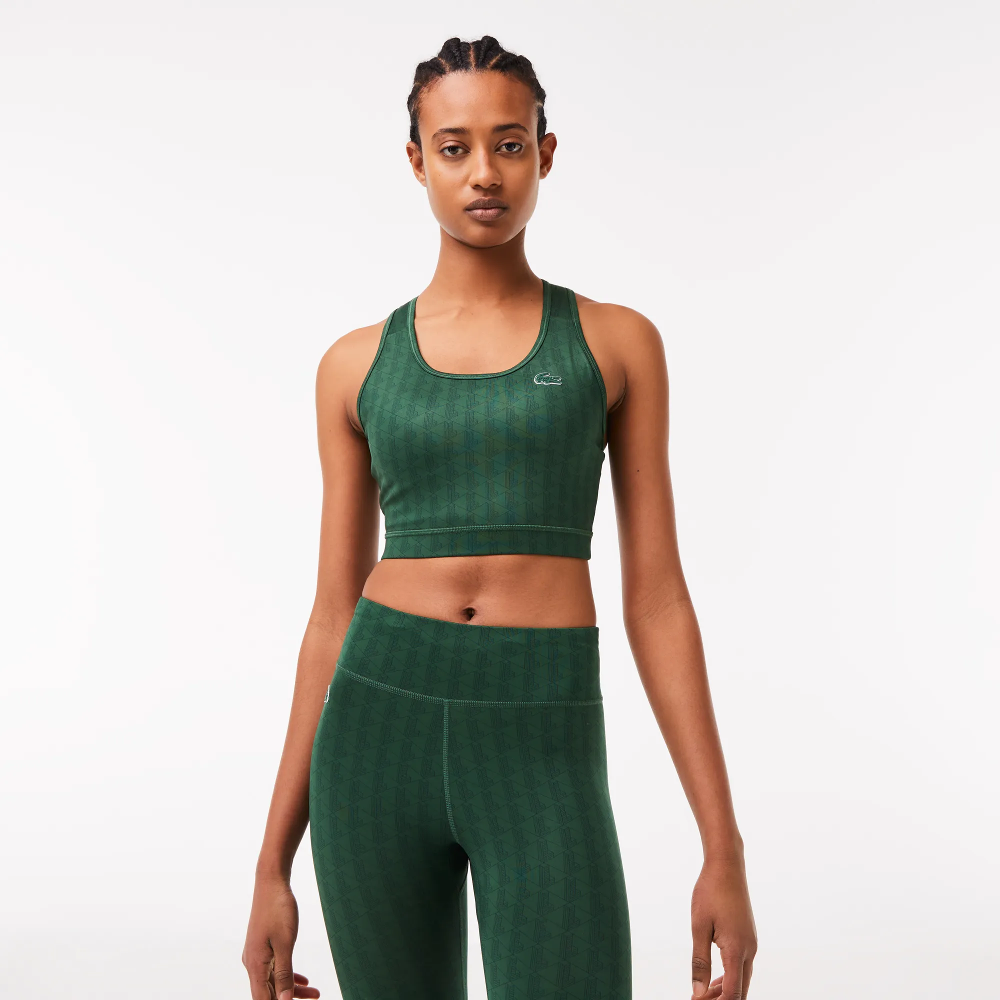 Women's Lacoste SPORT Printed Sports Bra - Green • D1R