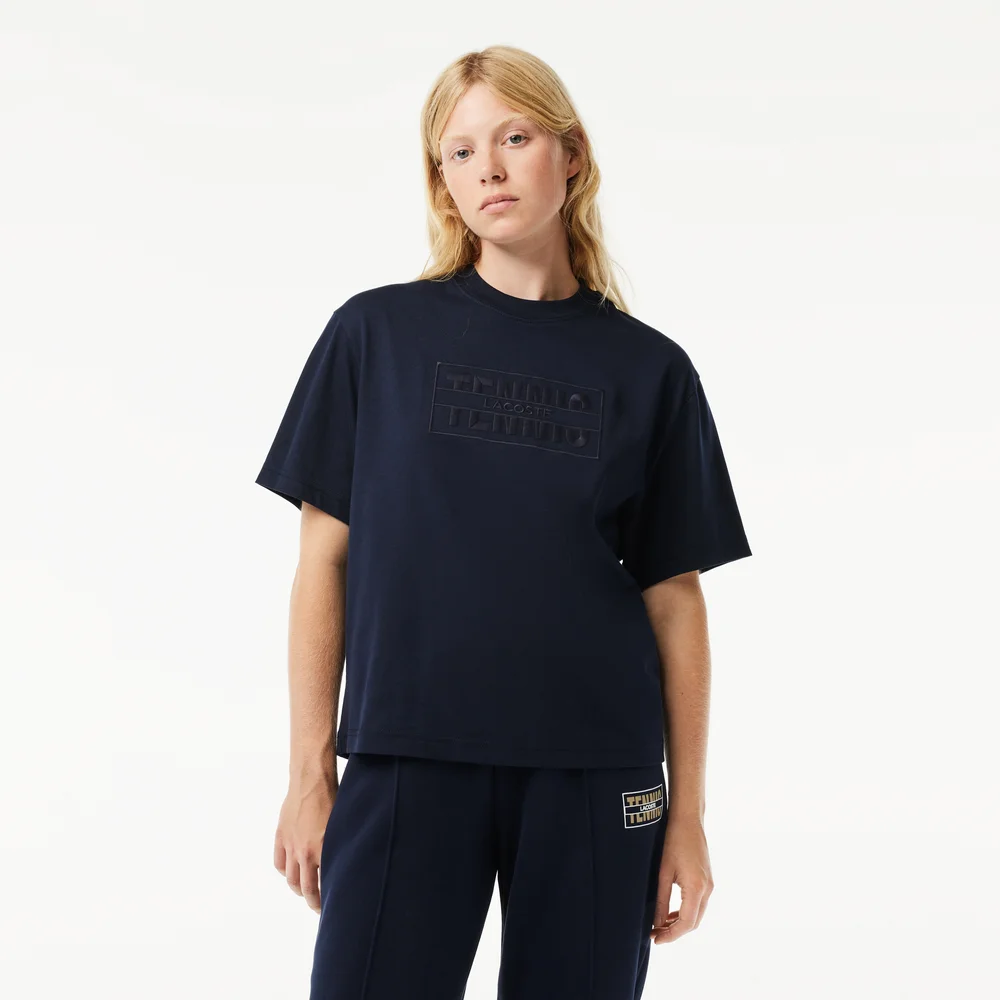 Oversized Cotton Tennis Embroidery T-shirt