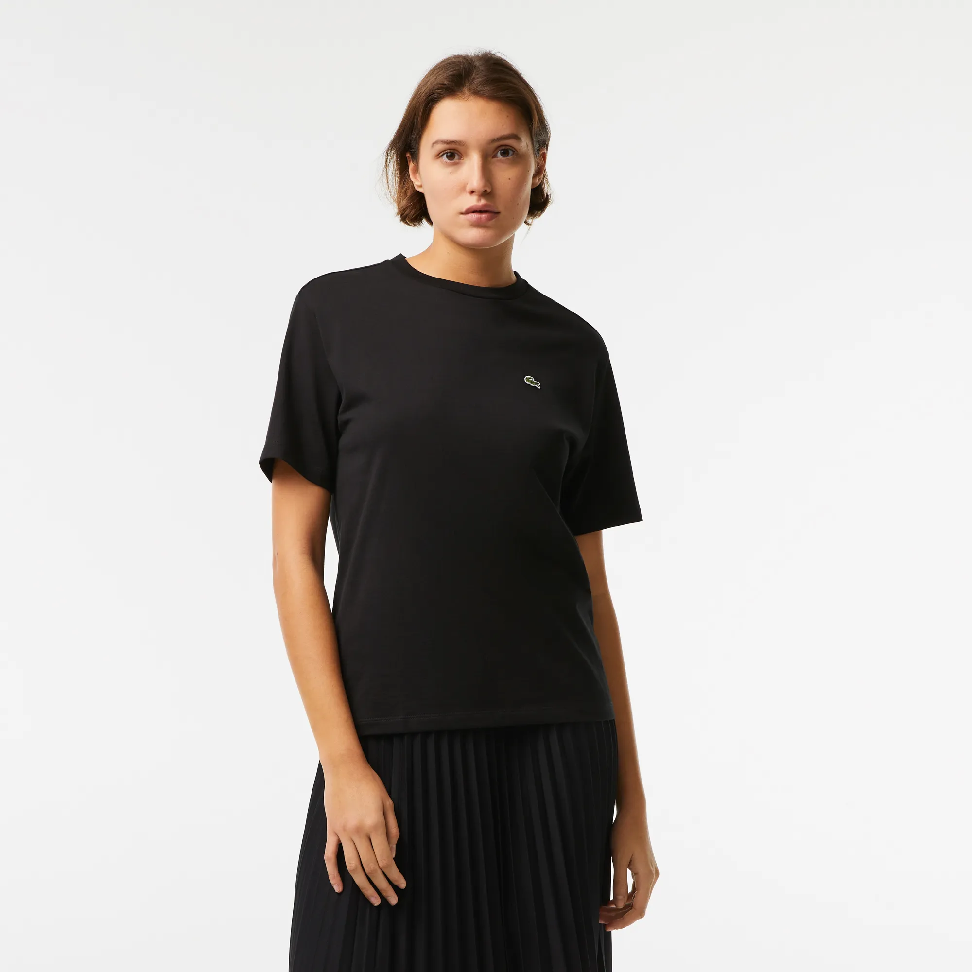 Women’s Crew Neck Premium Cotton T-shirt - Black • 031