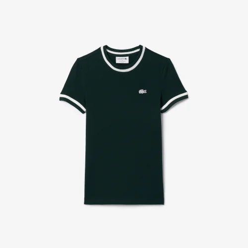 Áo Thun Lacoste Nữ Chất Liệu Cotton Lông Cừu Hữu Cơ Với Màu Nhuộm Tự Nhiên