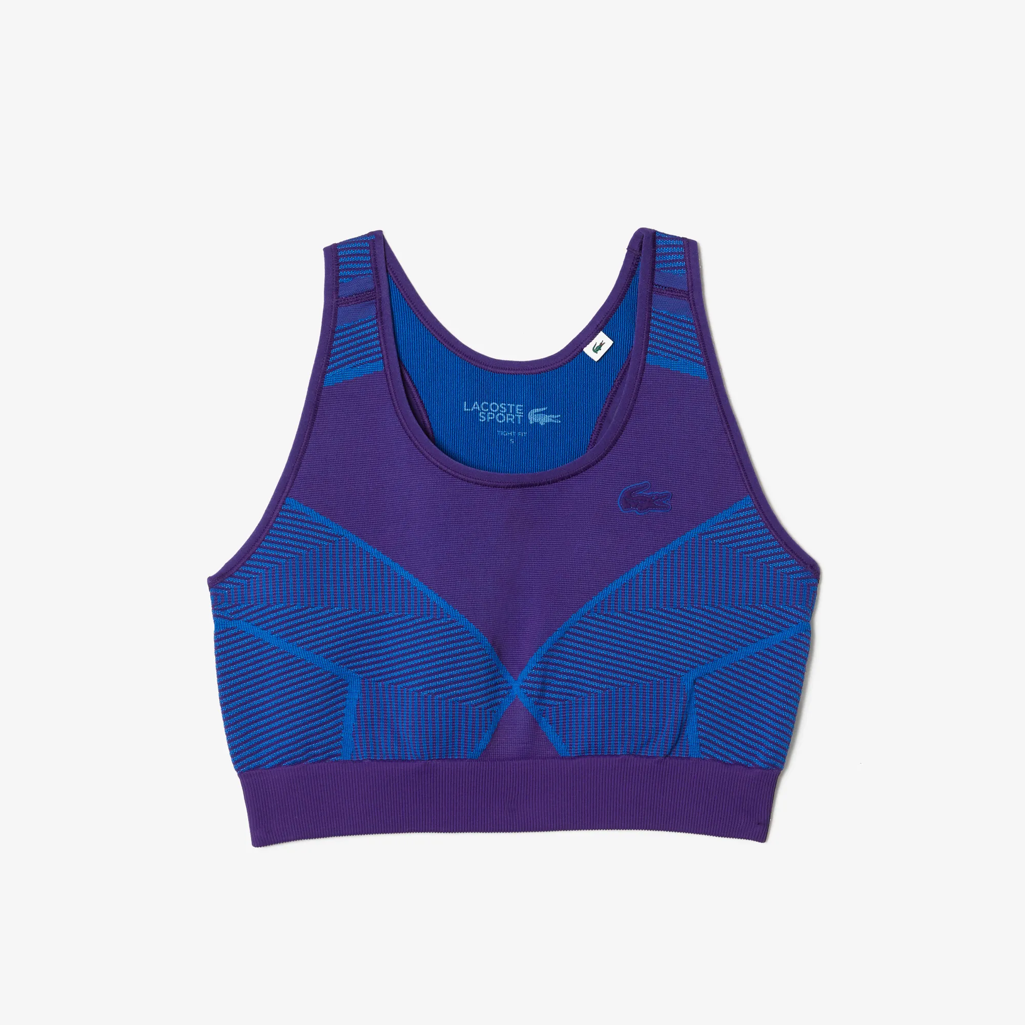 Women’s Lacoste SPORT Contrast Striped Seamless Sports Bra