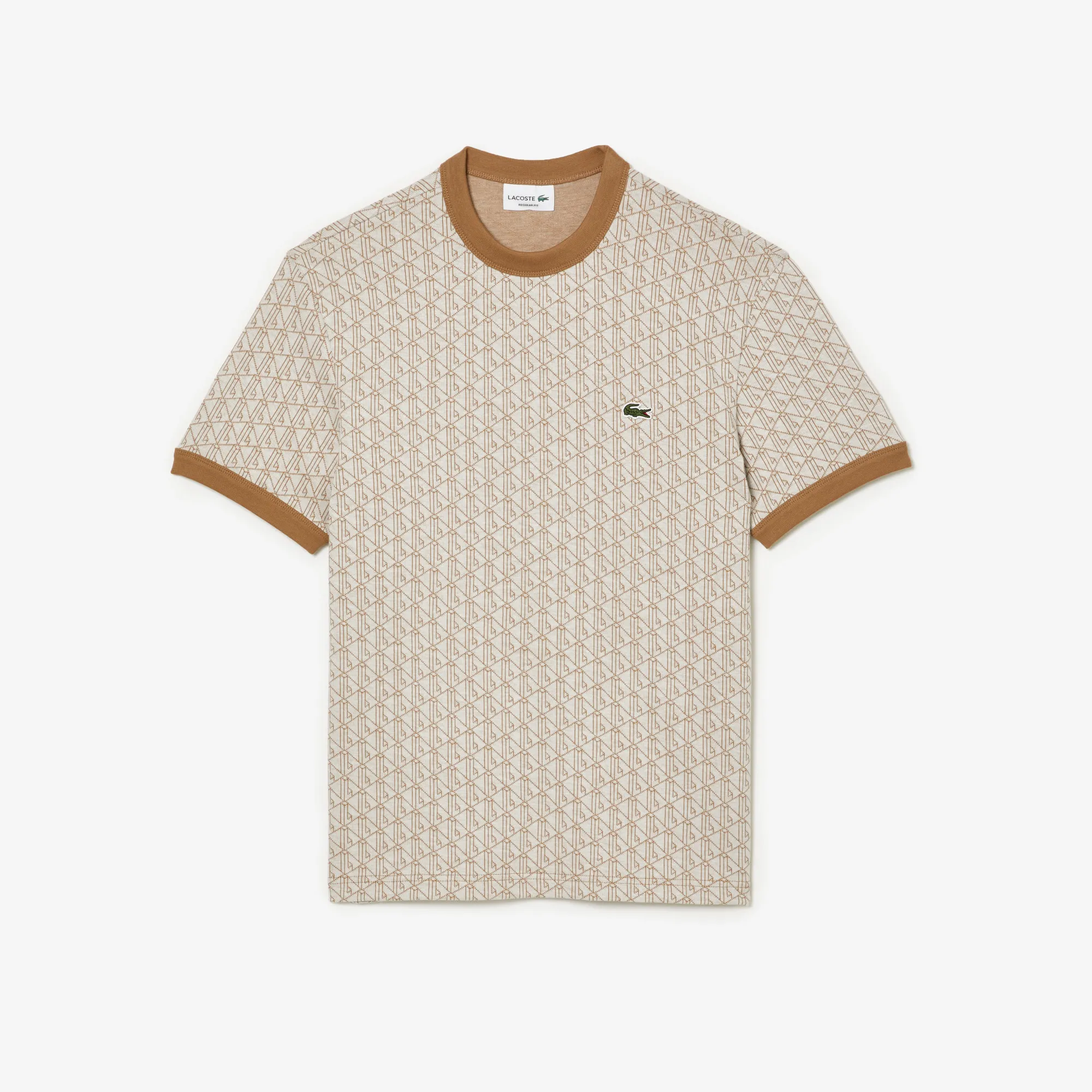 Áo Thun Lacoste Nam Dáng Suông Chất Liệu Jacquard Họa Tiết Monogram - Trắng • QI3