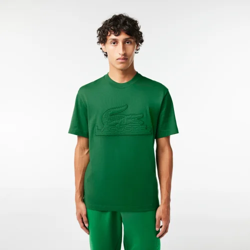 Relaxed Fit Textured Signature T-shirt - Green • CNQ