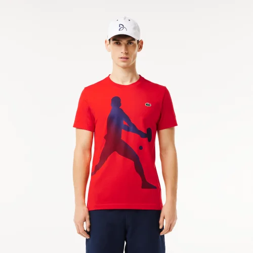 Set Áo Thun Và Mũ Tennis Lacoste Nam x Novak Djokovic - Đỏ • F8M