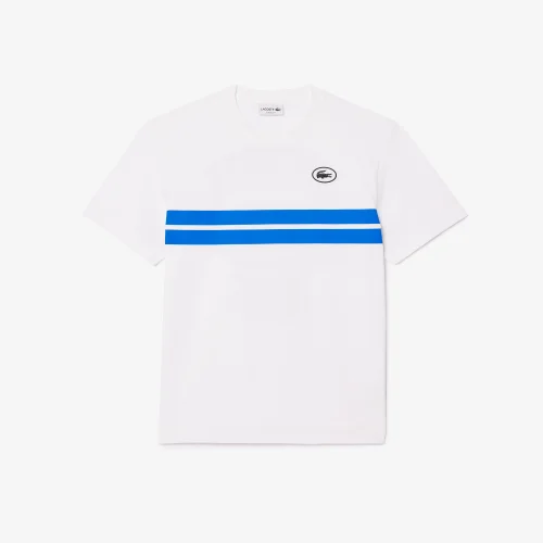 Washed Effect Ombré Lacoste Print T-shirt