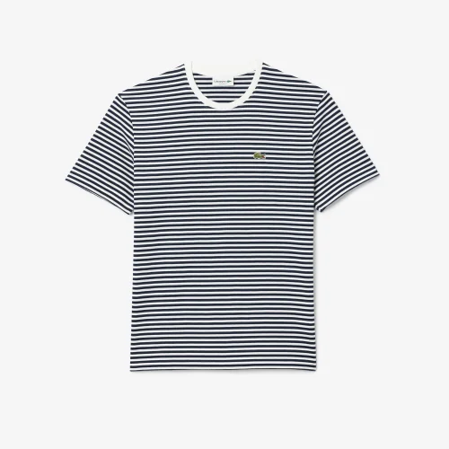 Áo Thun Lacoste Unisex Dáng Rộng Chất Liệu Organic Cotton Họa Tiết Cá Sấu Cỡ Lớn