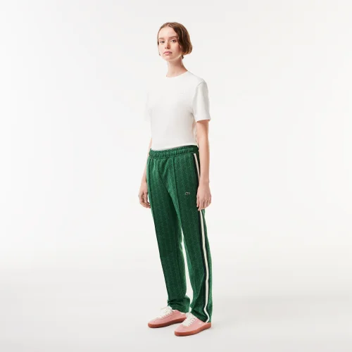 Monogram and Stripe Track Pants - Green • QIJ
