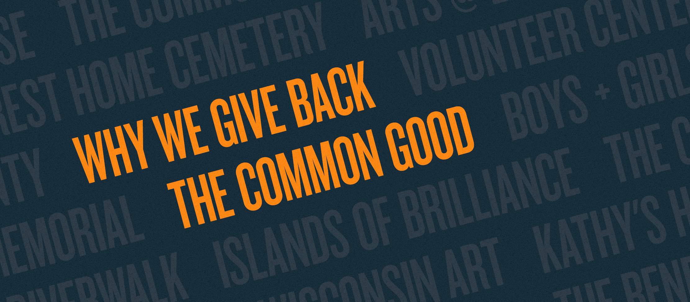Why we give back.