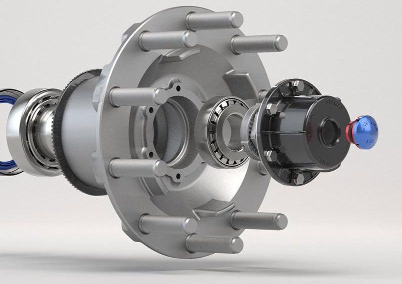 Close up of an animation showing how gears fit together.