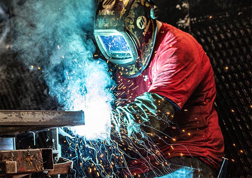 Welder in action