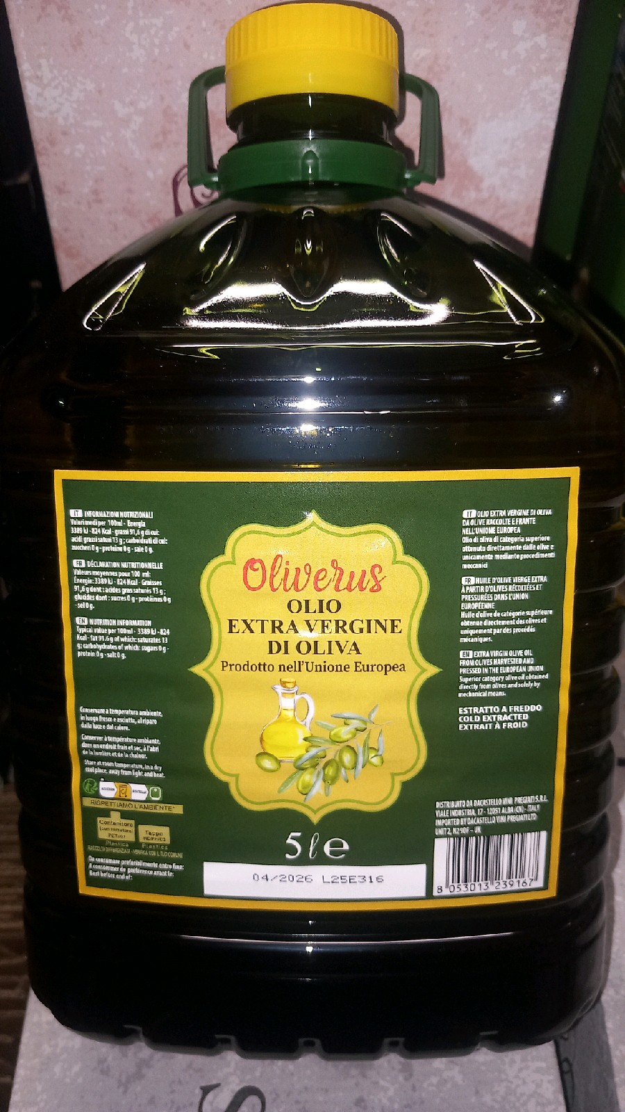 Huile d'olive extra vierge  oliverus 5l